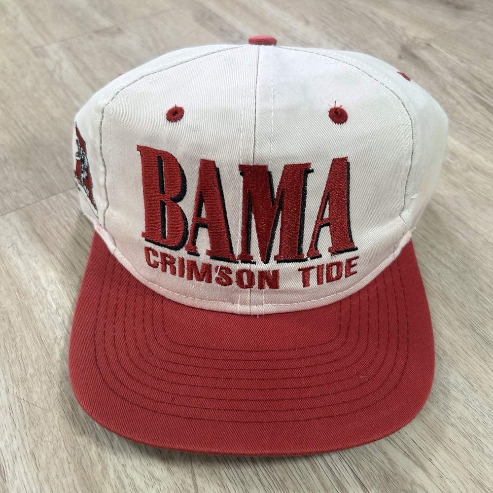 VTG Alabama Crimson Tide Snapback Hat NCAA College Competitor White Red Cap